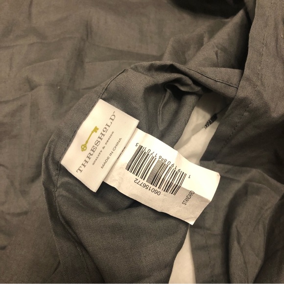 NWOT Channel Stitch Velvet Quilt Sham Charcoal- Threshold - Picture 8 of 9